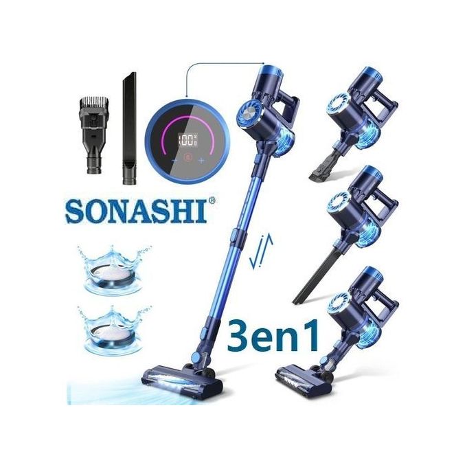 Sonashi Aspirateur Balai Sans fil 3 en 1 Avec Technologie Cyclonique -9033-bleu