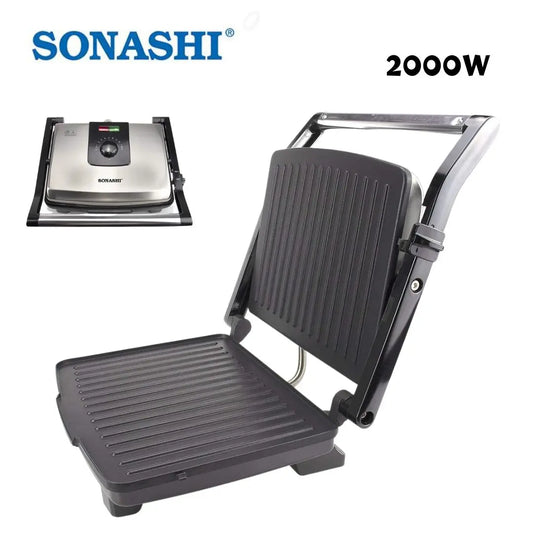 Machine à sandwichs et grillades en Inox 2000W Sonashi SGT-854
