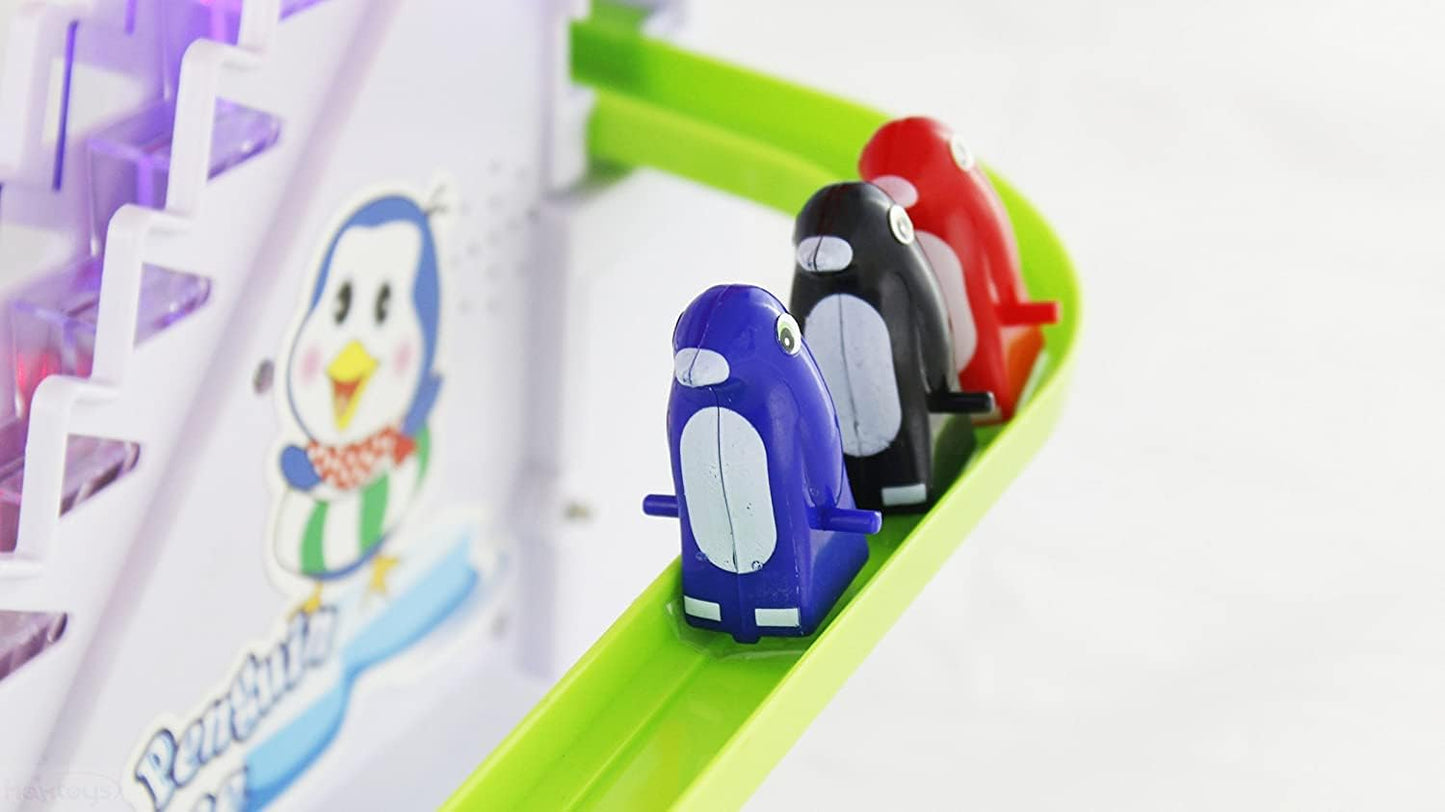 Ensemble de toboggans Arctic Fun : piste de glisse, pingouins grimpeurs d'escaliers