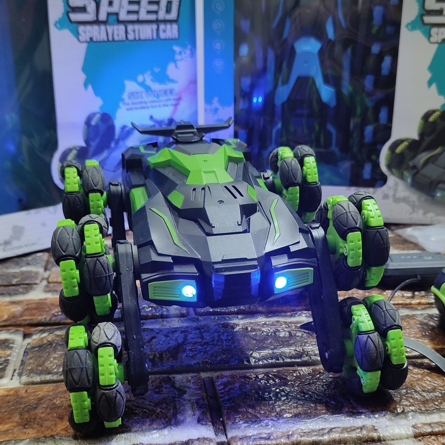 🚗 سيارة sprayer stunt car&nbsp; بـ 8 عجلات – متعة، قوة، وذكاء!