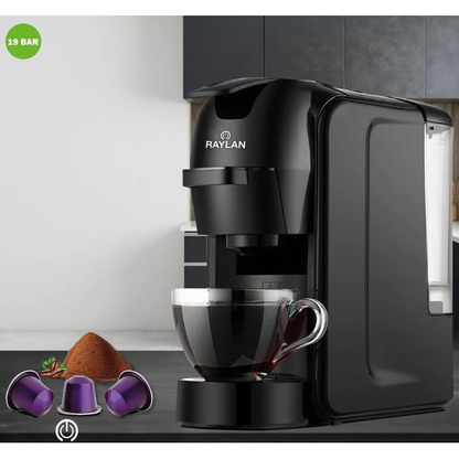 RAYLAN Machine À Cafe 19 Bar Capsule Compatible Nespresso/Cafe Poudre Rpa-Ccmf 0,7-1450
