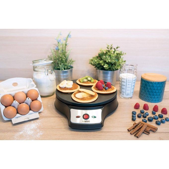 LIVOO Crêpière Électrique 2 en 1 – 1000W – Produit Original France 🇫🇷