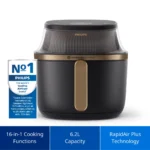 PHILIPS Airfryer Série 3000 6,2L 1700W | Fenêtre de Cuisson, 12/16 Programmes | NA332/00