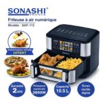 Friteuse – Air fryer Sonashi Double Bac 10L 2600 W Digital multiprogrammes En inox SAF-115 – Image 2