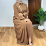Hijab Premium Marron  – Élégance & Fluidité – Image 4