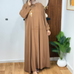 Hijab Premium Marron  – Élégance & Fluidité – Image 2