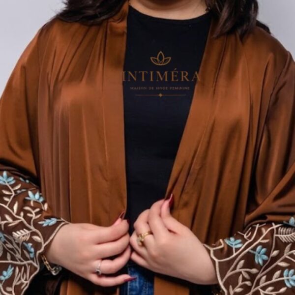 Abaya Kimono de Luxe en Tissu Prada – Édition INTÉMIRA
