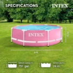 Intex piscine ronde rose 2.44x2.44 x0.76m 28290 – Image 5