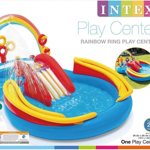 Piscine Gonflable Enfant Intex – Arc-en-ciel avec Toboggan (57453)