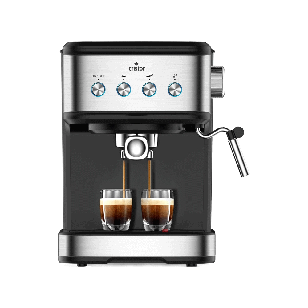 Machine-A-Cafe-3-en-1-CRISTOR-Capsules-et-Cafe-moulu-20-BARS-1100-W-Noir-Inox Machine à Café Cristor 3en1 (CMD100NS) – Polyvalence et Expertise Barista – Image 1