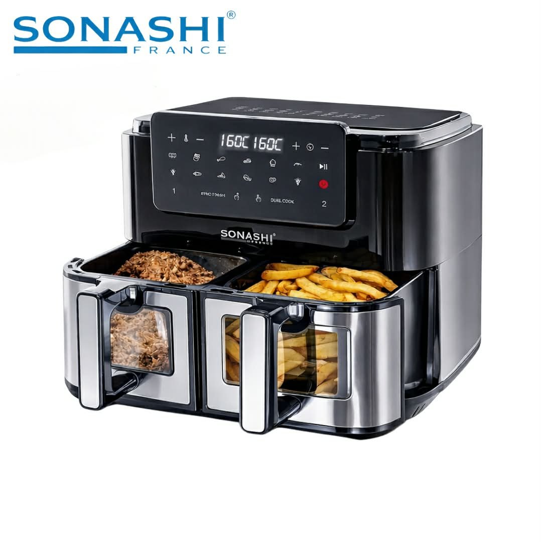 Friteuse à Air Digitale SONASHI SAF-105 10 Litres – Double Bac – 2600W – Écran Tactile Friteuse à Air Digitale Sonashi (SAF-105) – Double Bac 10L – Image 1