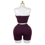 Ensemble Chic 2 Pièces (Top Bustier Boutonné & Short Ceinturé) – Image 5