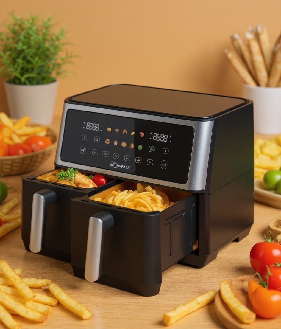 Airfryer 10 Litres 2850W Tactile Avec Fenêtre Robuste AF10 Air Fryer Robuste 10L 2850W - Friteuse Sans Huile Tactile avec Fenêtre AF10 | Palayra – Image 1
