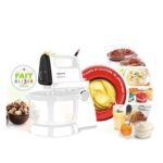 Batteur Électrique avec Bol Rotatif Robuste T300 Blanc 300W - Robot Batteur Sur Socle avec Fouets & Crochets Inox | Palayra