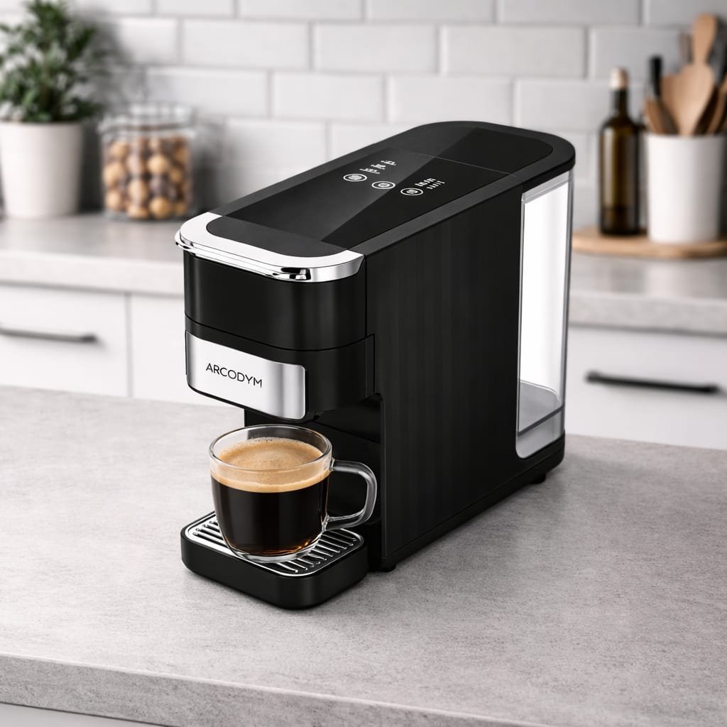 Cafetière 4 en 1 Digital Multi-Capsules et Café Poudre 20 Bar 1545W Arcodym DYM-CM7042G Cafetière Expresso 4 en 1 Digitale Arcodym DYM-CM7042G - Multi-Capsules & Café Poudre 20 Bars 1545W | Palayra – Image 1