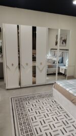 Chambre à Coucher "Diamant" Complète  (Design Luxueux, Lit & Armoire Miroir) | Palayra – Image 3