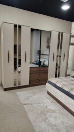 Chambre à Coucher Complète "Lucas" (Panneaux Effet Marbre, Lattes Lumineuses & Dressing) | Palayra – Image 3