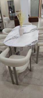 Table à Manger Design Alpha Dt-1981 - 6 Chaises Effet Marbre | Palayra – Image 2