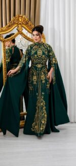 Robe Traditionnelle Moderne Style Bedroune Broderie et Franges de Perles (Modèle Héritage d'Or) | Palayra – Image 8