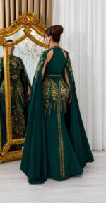 Robe Traditionnelle Moderne Style Bedroune Broderie et Franges de Perles (Modèle Héritage d'Or) | Palayra – Image 4